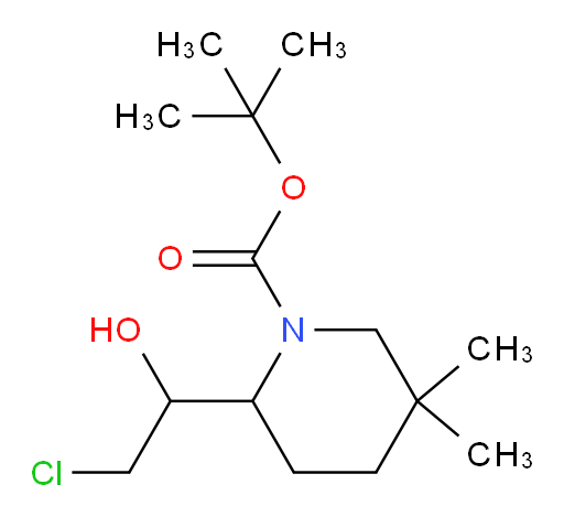 tert-butyl 2-(2-chloro-1-hydroxyethyl)-5,5-dimethylpiperidine-1-carboxylate
