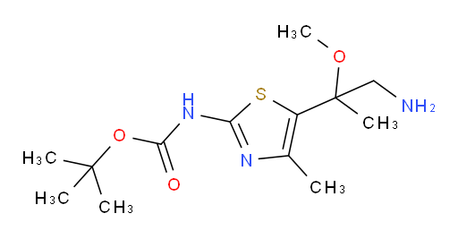 tert-butyl N-[5-(1-amino-2-methoxypropan-2-yl)-4-methyl-1,3-thiazol-2-yl]carbamate