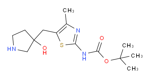tert-butyl N-{5-[(3-hydroxypyrrolidin-3-yl)methyl]-4-methyl-1,3-thiazol-2-yl}carbamate