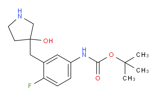 tert-butyl N-{4-fluoro-3-[(3-hydroxypyrrolidin-3-yl)methyl]phenyl}carbamate