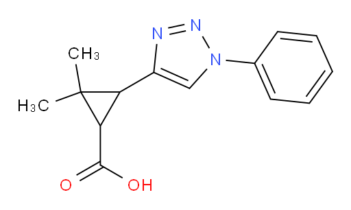 2,2-dimethyl-3-(1-phenyl-1H-1,2,3-triazol-4-yl)cyclopropane-1-carboxylic acid