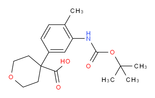4-(3-{[(tert-butoxy)carbonyl]amino}-4-methylphenyl)oxane-4-carboxylic acid
