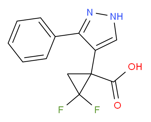 2,2-difluoro-1-(3-phenyl-1H-pyrazol-4-yl)cyclopropane-1-carboxylic acid
