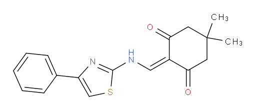 5,5-dimethyl-2-{[(4-phenyl-1,3-thiazol-2-yl)amino]methylidene}cyclohexane-1,3-dione