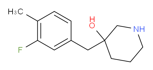 3-[(3-fluoro-4-methylphenyl)methyl]piperidin-3-ol