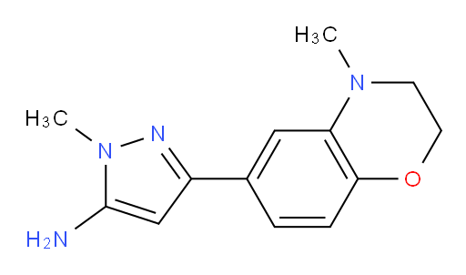 1-methyl-3-(4-methyl-3,4-dihydro-2H-1,4-benzoxazin-6-yl)-1H-pyrazol-5-amine