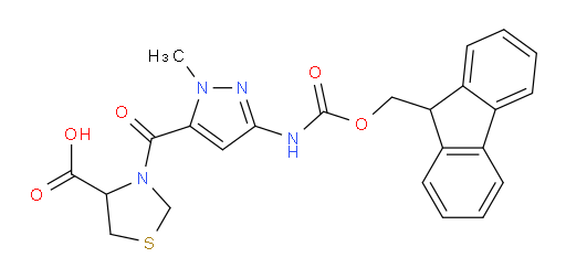 3-[3-({[(9H-fluoren-9-yl)methoxy]carbonyl}amino)-1-methyl-1H-pyrazole-5-carbonyl]-1,3-thiazolidine-4-carboxylic acid