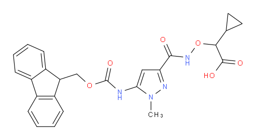 2-cyclopropyl-2-({[5-({[(9H-fluoren-9-yl)methoxy]carbonyl}amino)-1-methyl-1H-pyrazol-3-yl]formamido}oxy)acetic acid