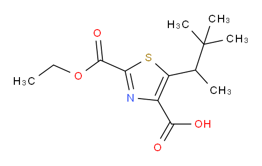 5-(3,3-dimethylbutan-2-yl)-2-(ethoxycarbonyl)-1,3-thiazole-4-carboxylic acid
