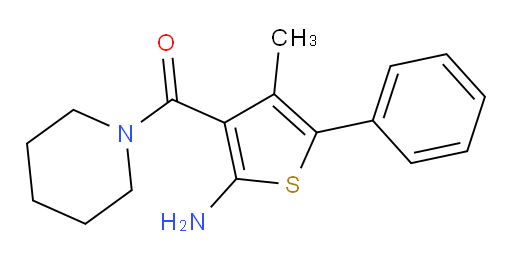 4-methyl-5-phenyl-3-(piperidine-1-carbonyl)thiophen-2-amine