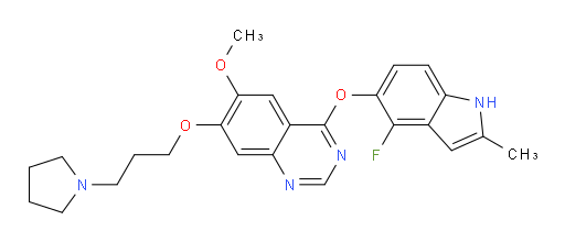 4-[(4-fluoro-2-methyl-1H-indol-5-yloxy)]-6-methoxy-7-[3-(pyrrolidin-1-yl)-propoxy]-Quinazoline