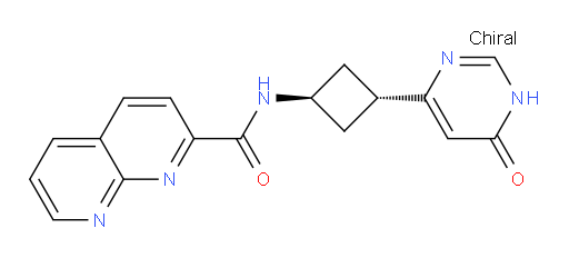 N-((1r,3r)-3-(6-oxo-1,6-dihydropyrimidin-4-yl)cyclobutyl)-1,8-naphthyridine-2-carboxamide