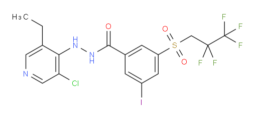 N'-(3-chloro-5-ethylpyridin-4-yl)-3-iodo-5-((2,2,3,3,3-pentafluoropropyl)sulfonyl)benzohydrazide