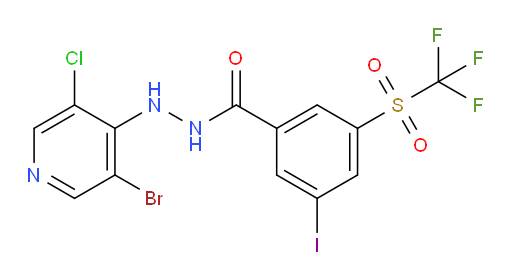 N'-(3-bromo-5-chloropyridin-4-yl)-3-iodo-5-((trifluoromethyl)sulfonyl)benzohydrazide