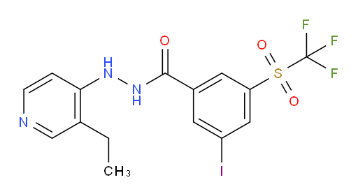 N'-(3-ethylpyridin-4-yl)-3-iodo-5-((trifluoromethyl)sulfonyl)benzohydrazide