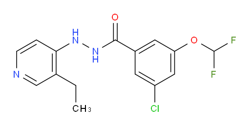 3-chloro-5-(difluoromethoxy)-N'-(3-ethylpyridin-4-yl)benzohydrazide