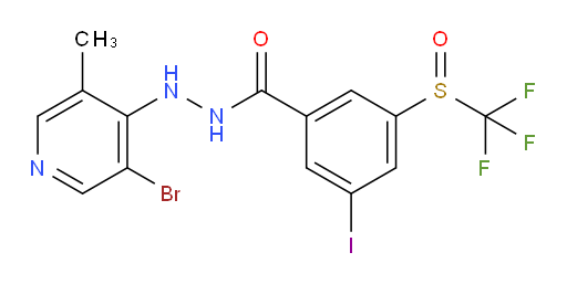 N'-(3-bromo-5-methylpyridin-4-yl)-3-iodo-5-((trifluoromethyl)sulfinyl)benzohydrazide