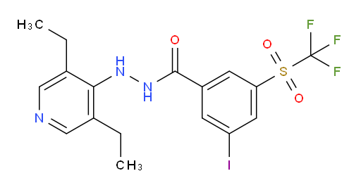N'-(3,5-diethylpyridin-4-yl)-3-iodo-5-((trifluoromethyl)sulfonyl)benzohydrazide