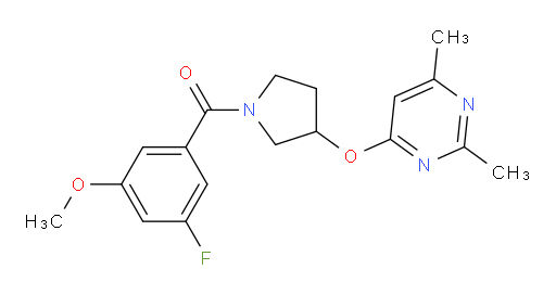 (3-((2,6-dimethylpyrimidin-4-yl)oxy)pyrrolidin-1-yl)(3-fluoro-5-methoxyphenyl)methanone