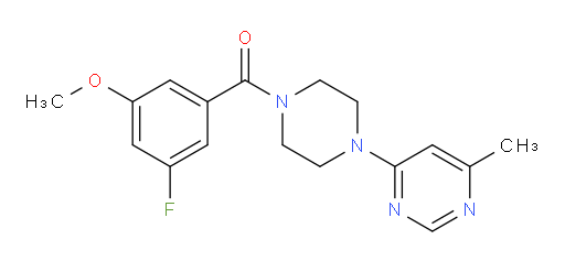 (3-fluoro-5-methoxyphenyl)(4-(6-methylpyrimidin-4-yl)piperazin-1-yl)methanone