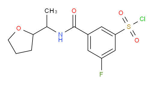 3-fluoro-5-((1-(tetrahydrofuran-2-yl)ethyl)carbamoyl)benzene-1-sulfonyl chloride