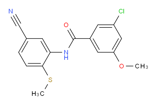 3-chloro-N-(5-cyano-2-(methylthio)phenyl)-5-methoxybenzamide