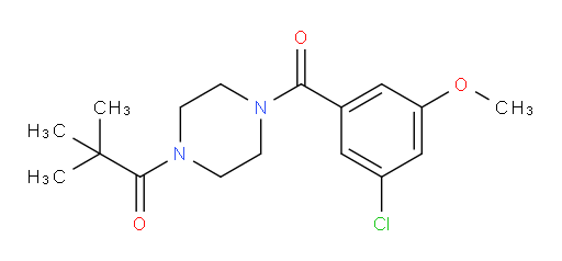 1-(4-(3-chloro-5-methoxybenzoyl)piperazin-1-yl)-2,2-dimethylpropan-1-one