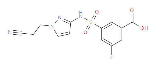 3-(N-(1-(2-cyanoethyl)-1H-pyrazol-3-yl)sulfamoyl)-5-fluorobenzoic acid