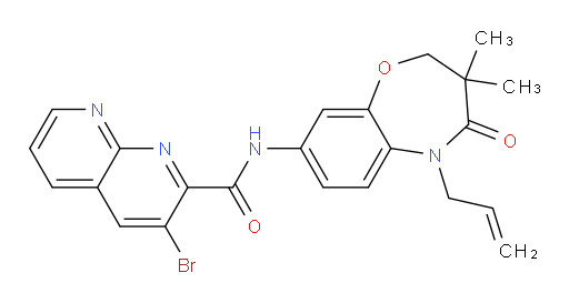N-(5-allyl-3,3-dimethyl-4-oxo-2,3,4,5-tetrahydrobenzo[b][1,4]oxazepin-8-yl)-3-bromo-1,8-naphthyridine-2-carboxamide