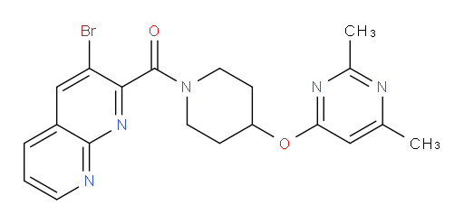 (3-bromo-1,8-naphthyridin-2-yl)(4-((2,6-dimethylpyrimidin-4-yl)oxy)piperidin-1-yl)methanone