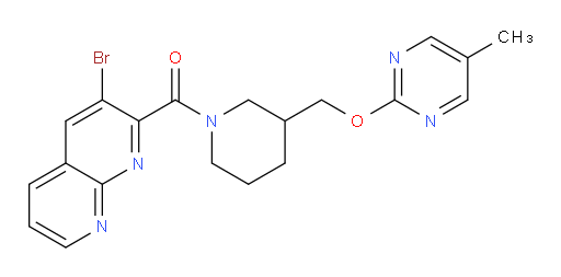 (3-bromo-1,8-naphthyridin-2-yl)(3-(((5-methylpyrimidin-2-yl)oxy)methyl)piperidin-1-yl)methanone