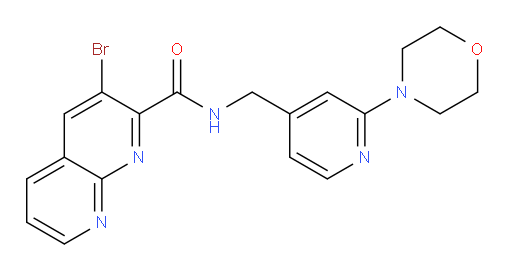 3-bromo-N-((2-morpholinopyridin-4-yl)methyl)-1,8-naphthyridine-2-carboxamide
