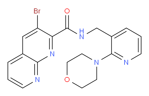 3-bromo-N-((2-morpholinopyridin-3-yl)methyl)-1,8-naphthyridine-2-carboxamide