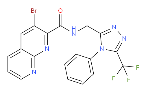 3-bromo-N-((4-phenyl-5-(trifluoromethyl)-4H-1,2,4-triazol-3-yl)methyl)-1,8-naphthyridine-2-carboxamide