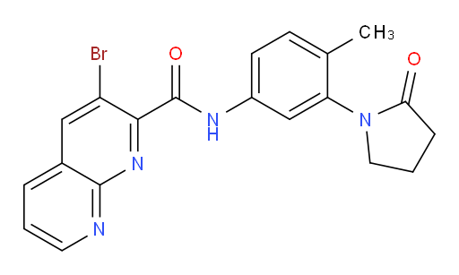 3-bromo-N-(4-methyl-3-(2-oxopyrrolidin-1-yl)phenyl)-1,8-naphthyridine-2-carboxamide