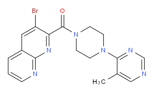 (3-bromo-1,8-naphthyridin-2-yl)(4-(5-methylpyrimidin-4-yl)piperazin-1-yl)methanone