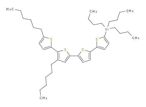 tributyl(4'',5'''-dihexyl-[2,2':5',2'':5'',2'''-quaterthiophen]-5-yl)stannane