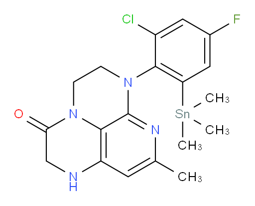 6-(2-chloro-4-fluoro-6-(trimethylstannyl)phenyl)-8-methyl-1,2,5,6-tetrahydro-1,3a,6,7-tetraazaphenalen-3(4H)-one
