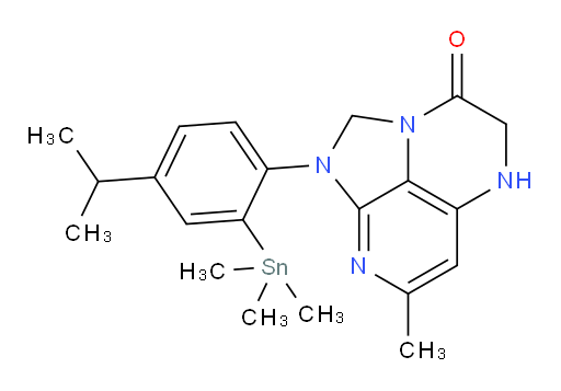 1-(4-isopropyl-2-(trimethylstannyl)phenyl)-7-methyl-4,5-dihydro-1H-1,2a,5,8-tetraazaacenaphthylen-3(2H)-one