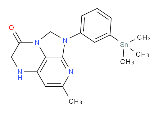 7-methyl-1-(3-(trimethylstannyl)phenyl)-4,5-dihydro-1H-1,2a,5,8-tetraazaacenaphthylen-3(2H)-one