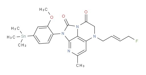 (E)-5-(4-fluorobut-2-en-1-yl)-1-(2-methoxy-4-(trimethylstannyl)phenyl)-7-methyl-4,5-dihydro-1H-1,2a,5,8-tetraazaacenaphthylene-2,3-dione