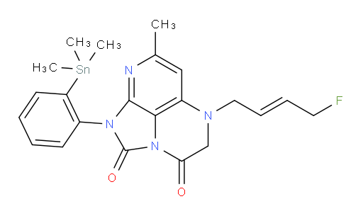 (E)-5-(4-fluorobut-2-en-1-yl)-7-methyl-1-(2-(trimethylstannyl)phenyl)-4,5-dihydro-1H-1,2a,5,8-tetraazaacenaphthylene-2,3-dione
