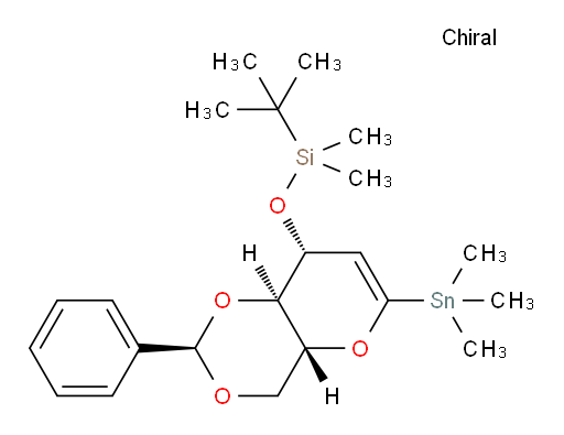 tert-butyldimethyl(((2R,4aR,8R,8aR)-2-phenyl-6-(trimethylstannyl)-4,4a,8,8a-tetrahydropyrano[3,2-d][1,3]dioxin-8-yl)oxy)silane