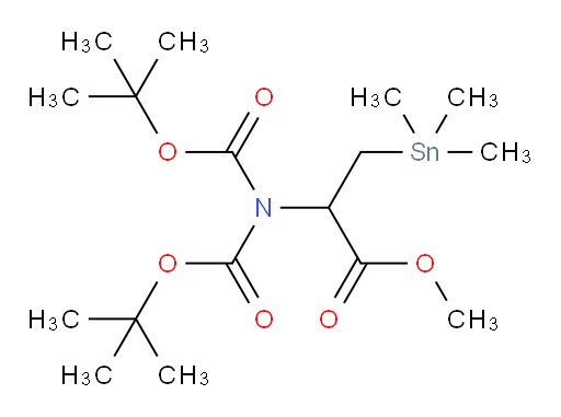 Alanine, N,N-bis[(1,1-dimethylethoxy)carbonyl]-3-(trimethylstannyl)-, methyl ester