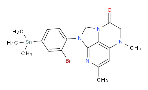 1-(2-bromo-4-(trimethylstannyl)phenyl)-5,7-dimethyl-4,5-dihydro-1H-1,2a,5,8-tetraazaacenaphthylen-3(2H)-one