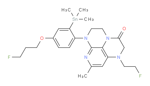 1-(2-fluoroethyl)-6-(4-(3-fluoropropoxy)-2-(trimethylstannyl)phenyl)-8-methyl-1,2,5,6-tetrahydro-1,3a,6,7-tetraazaphenalen-3(4H)-one
