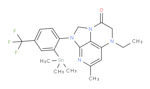 5-ethyl-7-methyl-1-(4-(trifluoromethyl)-2-(trimethylstannyl)phenyl)-4,5-dihydro-1H-1,2a,5,8-tetraazaacenaphthylen-3(2H)-one