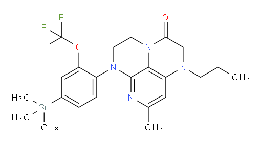 8-methyl-1-propyl-6-(2-(trifluoromethoxy)-4-(trimethylstannyl)phenyl)-1,2,5,6-tetrahydro-1,3a,6,7-tetraazaphenalen-3(4H)-one