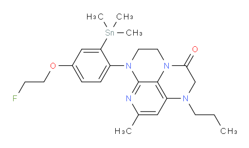 6-(4-(2-fluoroethoxy)-2-(trimethylstannyl)phenyl)-8-methyl-1-propyl-1,2,5,6-tetrahydro-1,3a,6,7-tetraazaphenalen-3(4H)-one