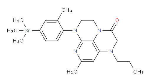 8-methyl-6-(2-methyl-4-(trimethylstannyl)phenyl)-1-propyl-1,2,5,6-tetrahydro-1,3a,6,7-tetraazaphenalen-3(4H)-one